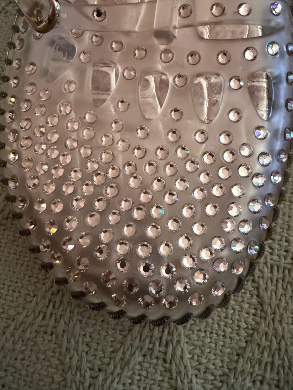 Stuart Weitzman clear jelly slip ons with Crystals on top foot part Size 7 - Picture 9 of 16